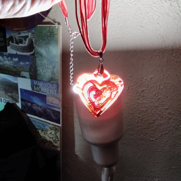 🌙18k Orgone Resin Heart Goldflake Millefiori - Picture 3 of 9